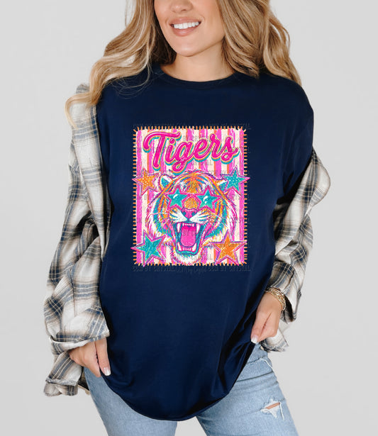 Tigers Stars Pink Out T Shirt