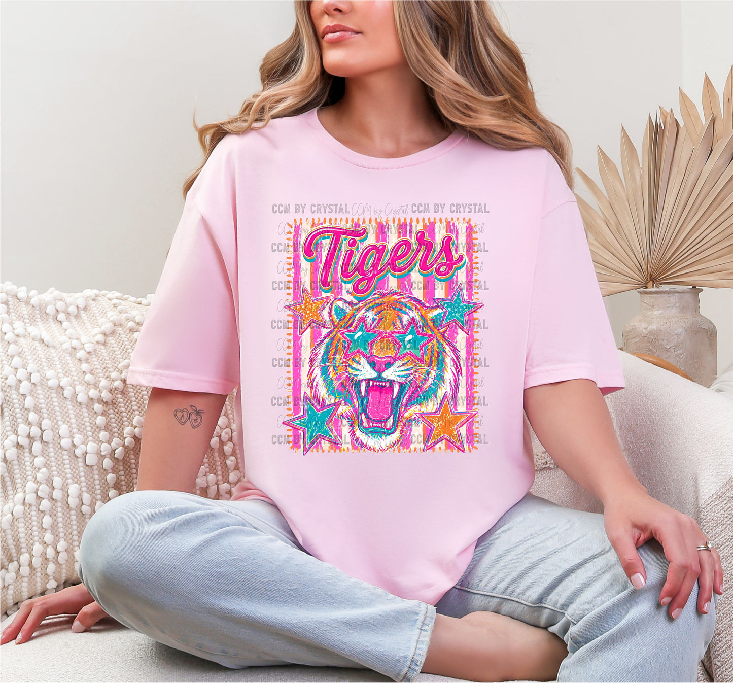 Tigers Stars Pink Out T Shirt