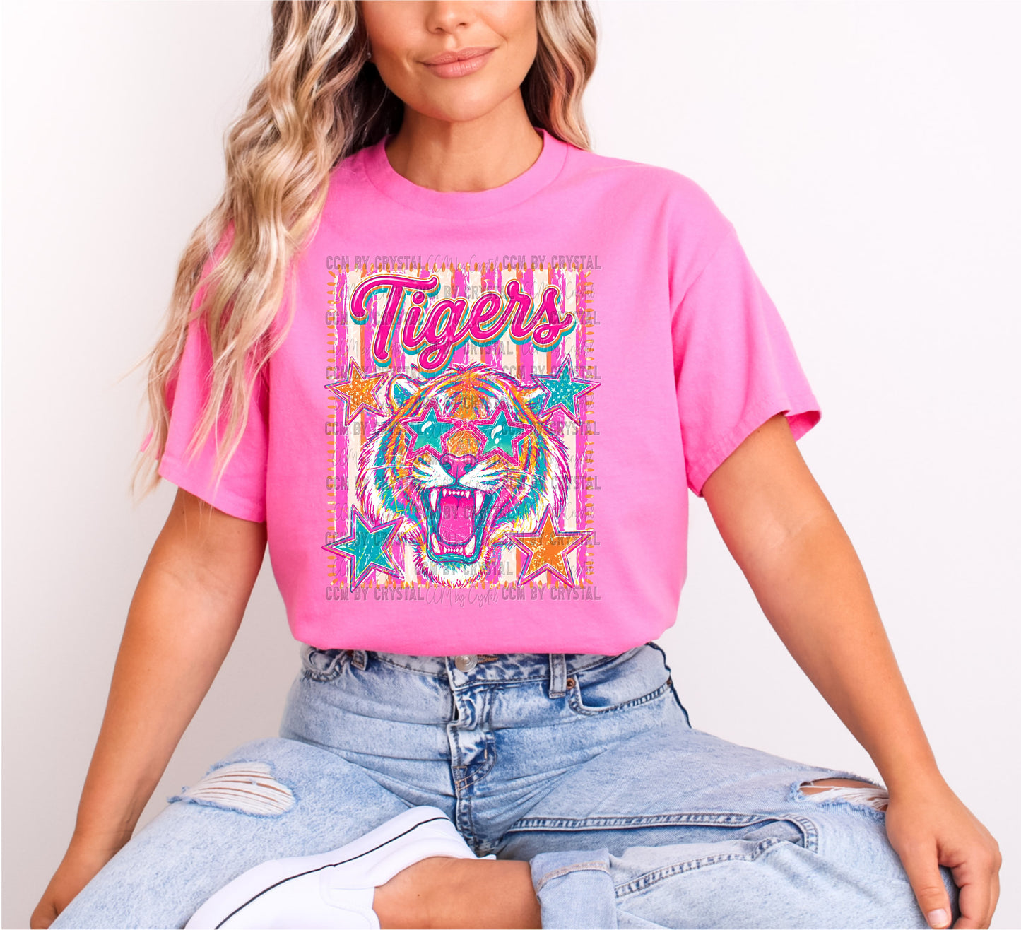 Tigers Stars Pink Out T Shirt