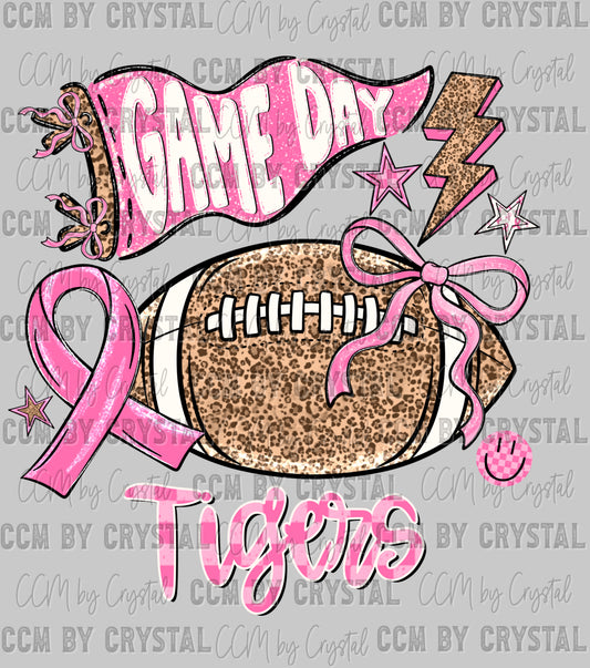 Tigers Pink Game Day Mascot Ready to Press DTF Transfers Sublimation Transfers