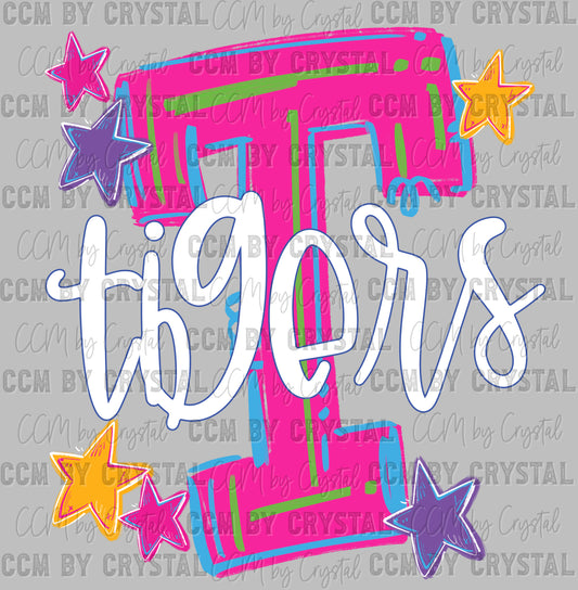 T Tigers Pink Ready to Press DTF Transfers Sublimation Transfers