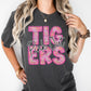 Tigers Pink Out Faux Glitter Effect Ready to Press Transfer DTF Transfer Sublimation Transfer