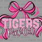 Pink Out Tigers Mascot Ready to Press Transfer DTF Transfer Sublimation Transfer