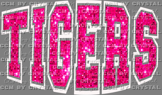 Tigers Pink Mascot Ready to Press Transfer