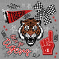 Let's Go Tigers Pennant Red Sports Mascot Ready to Press Transfer DTF Transfer Sublimation Transfer