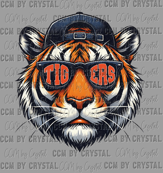 Tiger with Shades Mascot Ready to Press Transfer DTF Transfer Sublimation Transfer