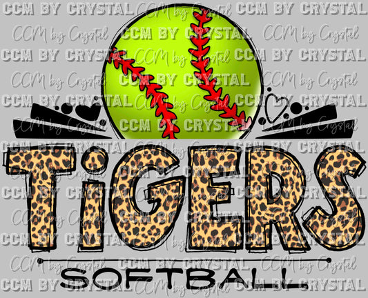 Tigers Softball Ready to Press Transfer DTF Transfer Sublimation Transfer