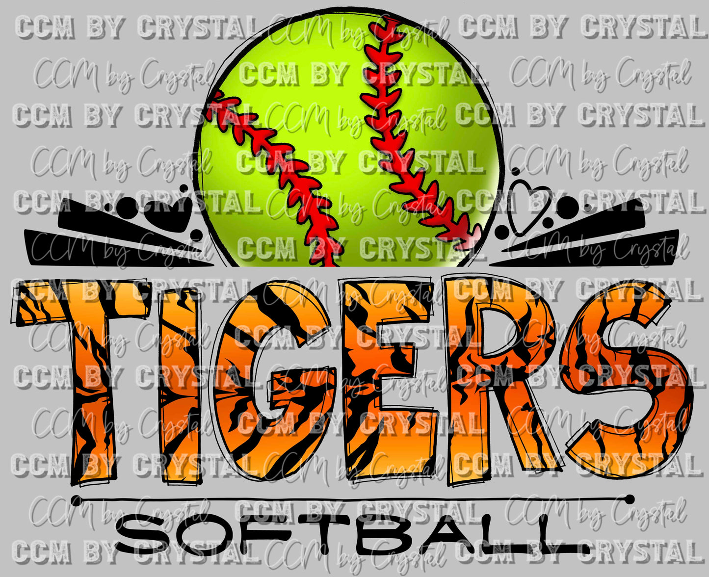Tigers Softball Ready to Press Transfer DTF Transfer Sublimation Transfer