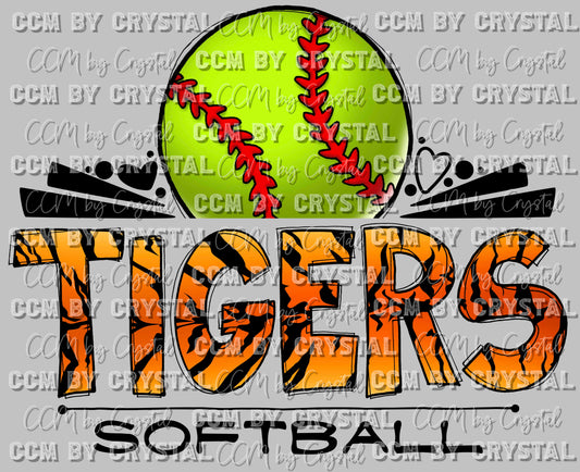 Tigers Softball Ready to Press Transfer DTF Transfer Sublimation Transfer