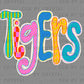 Tigers Doodle Colorful Mascot Ready to Press Transfer Direct to Film DTF Transfers