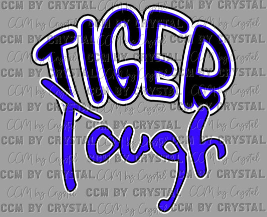 Tiger Tough Blue Mascot Ready to Press Transfer DTF Transfer Sublimation Transfer