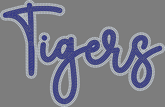 Tigers 2-Color Approximately 11" wide Spangle Transfer