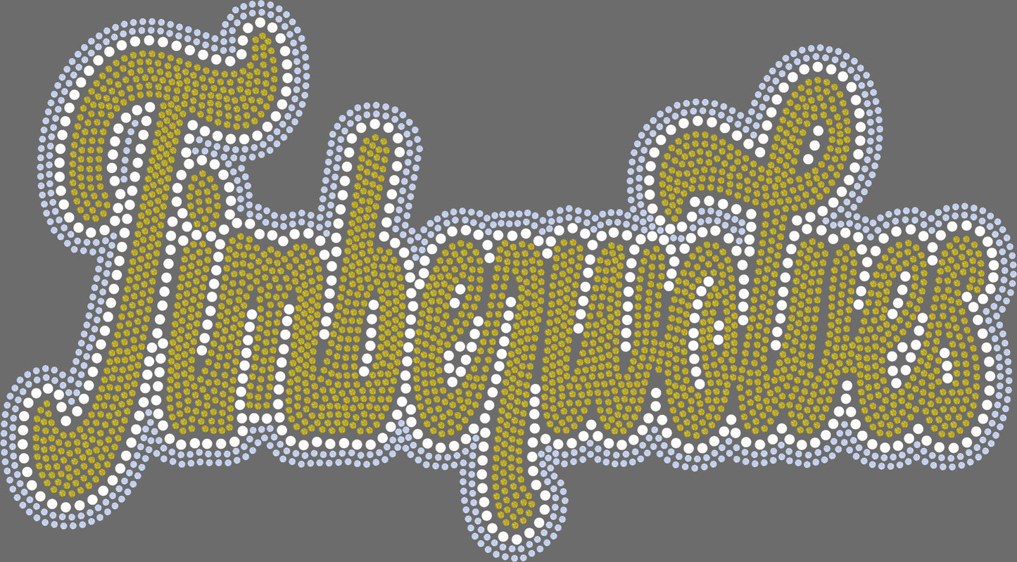 Timberwolves 11" 3-Color Ready to Press Spangle Transfer Bling Transfer Sparkle Transfer