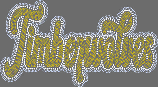 Timberwolves 11" 3-Color Ready to Press Spangle Transfer Bling Transfer Sparkle Transfer