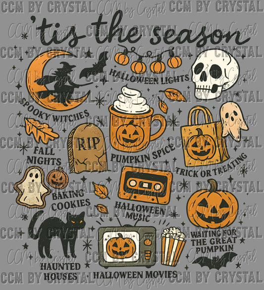 Tis the Sesson Halloween Ready to Press Transfer DTF Transfer Sublimation Transfer