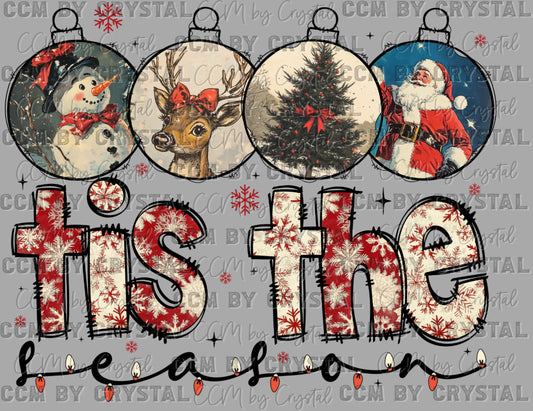 Tis The Season Christmas Bottom Ready to Press Transfer DTF Transfer Sublimation Transfer