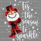 Tis the Season to Sparkle Snowman Christmas Ready to Press Transfer