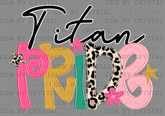 Titan Pride Wild and Colorful Mascot Ready to Press Transfer Direct to Film DTF Transfers