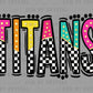 Titans Colorful Checkered Mascot Ready to Press Transfer DTF Transfer Sublimation Transfer