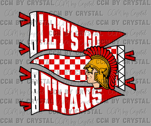 Let's Go Titans Ready to Press Instant Peel DTF Transfers Sublimation Transfers