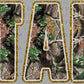 Titans Camo Gold Glitter Effect Outline Mascot Ready to Press Instant Peel DTF Transfers Sublimation Transfers
