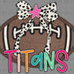 Titans Football Bow Mascot Ready to Press Transfer DTF Transfer Sublimation Transfer