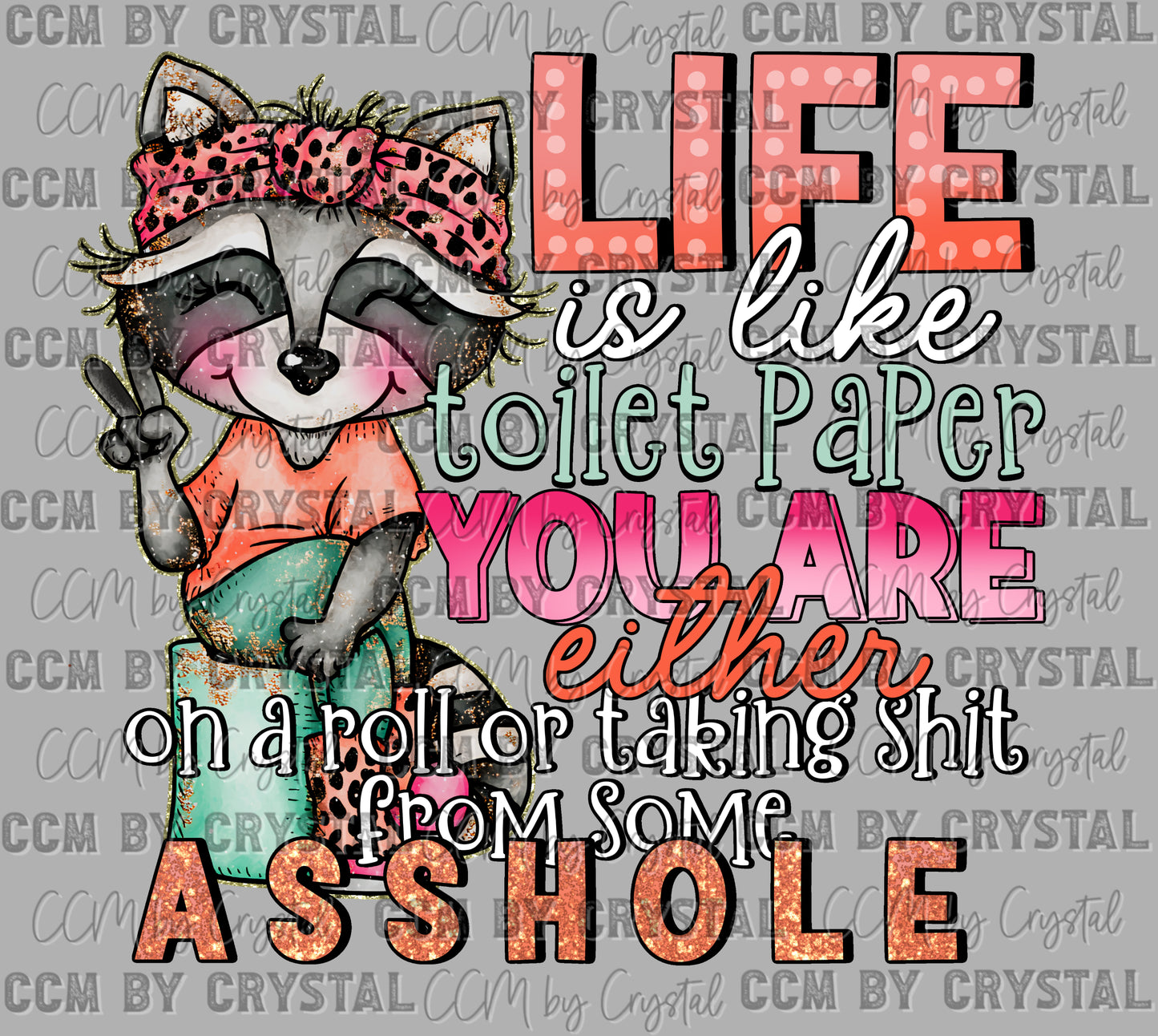 Life is Like Toilet Paper Ready to Press Transfer DTF Transfer Sublimation Transfer
