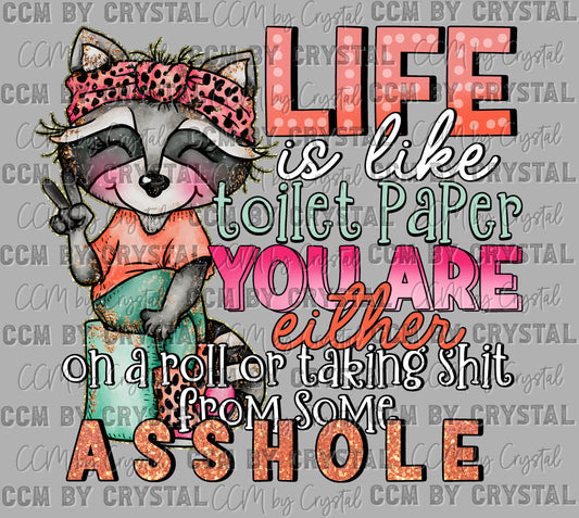 Life is Like Toilet Paper Ready to Press Transfer DTF Transfer Sublimation Transfer