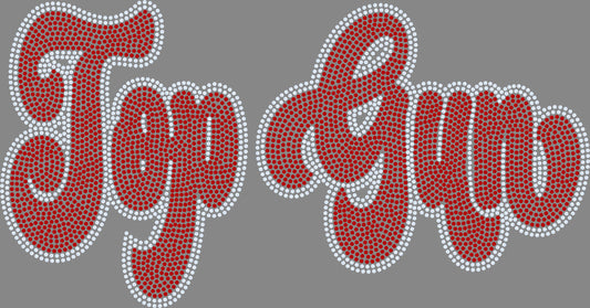Top Gun Approximately 11" wide Spangle Transfer