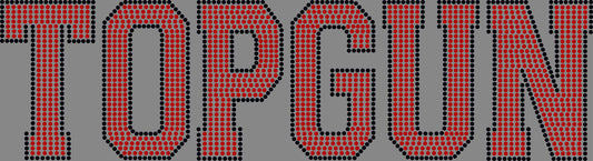 TopGun Approximately 11" wide X 3" Tall Spangle Transfer