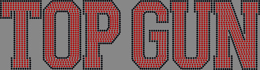 Top Gun Approximately 11" wide X 3" Tall Spangle Transfer