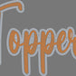 Toppers 2-Color Approximately 11" wide Spangle Transfer