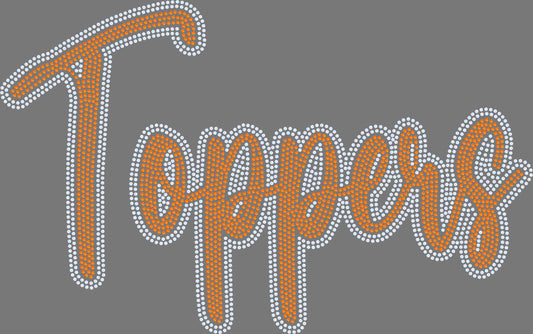 Toppers 2-Color Approximately 11" wide Spangle Transfer