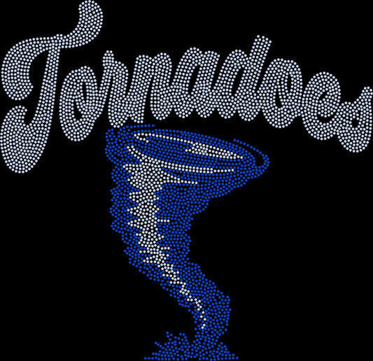 Tornadoes 11" Wide 2- Color Spangle Ready to Press Spangle Transfer Sparkle Bling