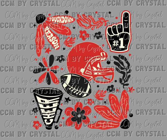 Retro Football Ready to Press Transfer DTF Transfer Sublimation Transfer