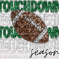 Touchdown Season Faux Embroidery Faux Sequins Football Green and White  Ready to Press Transfer