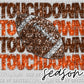 Touchdown Season Orange and Brown Football Faux Sequins Faux Embroidery Ready to Press Transfer