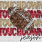 Touchdown Season Red and Gold Football Faux Sequins Faux Embroidery Ready to Press Transfer
