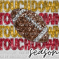 Touchdown Season Red and Gold Football Faux Sequins Faux Embroidery Ready to Press Transfer