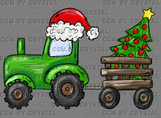 Christmas Tractor Ready to Press Transfer DTF Transfer Sublimation Transfer