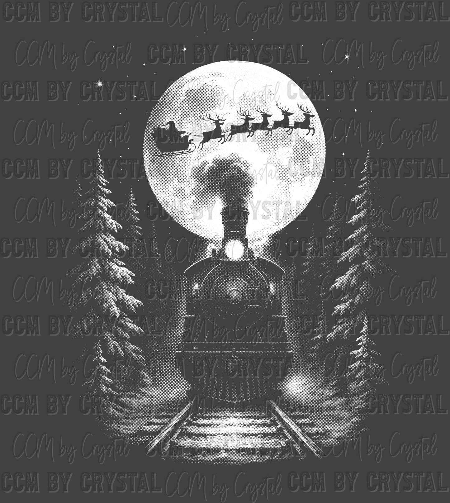 Train Christmas Winter Ready to Press Instant Peel DTF Transfers