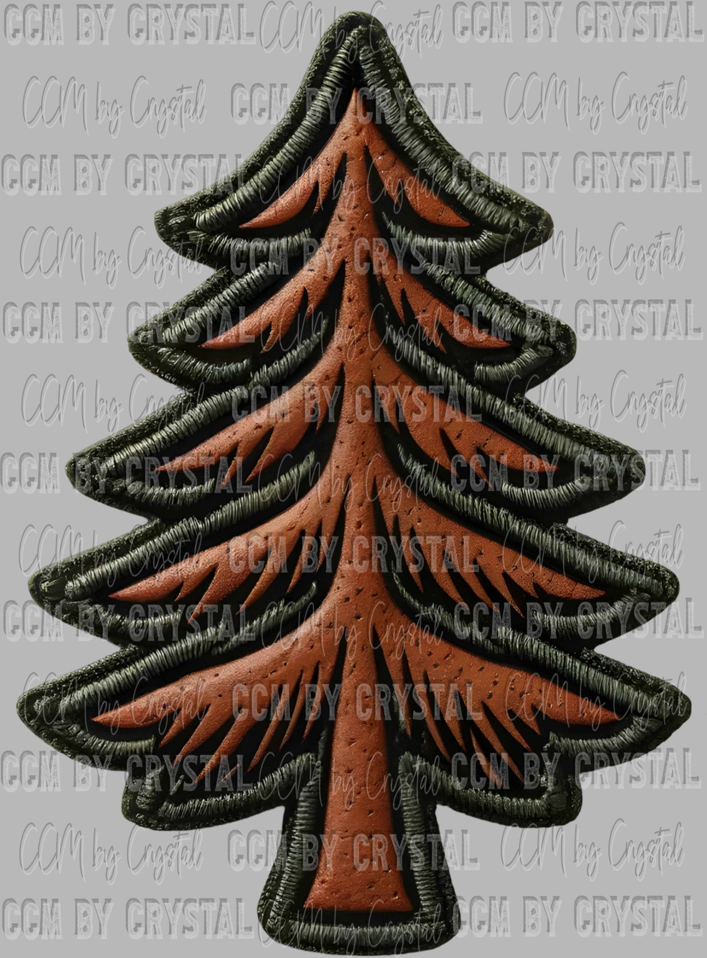 Tree Faux Embroidery Faux Leather Ready to Press Transfer DTF Transfer Sublimation Transfer