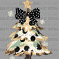 Christmas Tree White Snowflakes Ready to Press Transfer Instant Peel DTF Transfer Sublimation Transfer