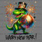 Happy New Year 2026 Trex Black Ready to Press Transfer DTF Transfer Sublimation Transfer