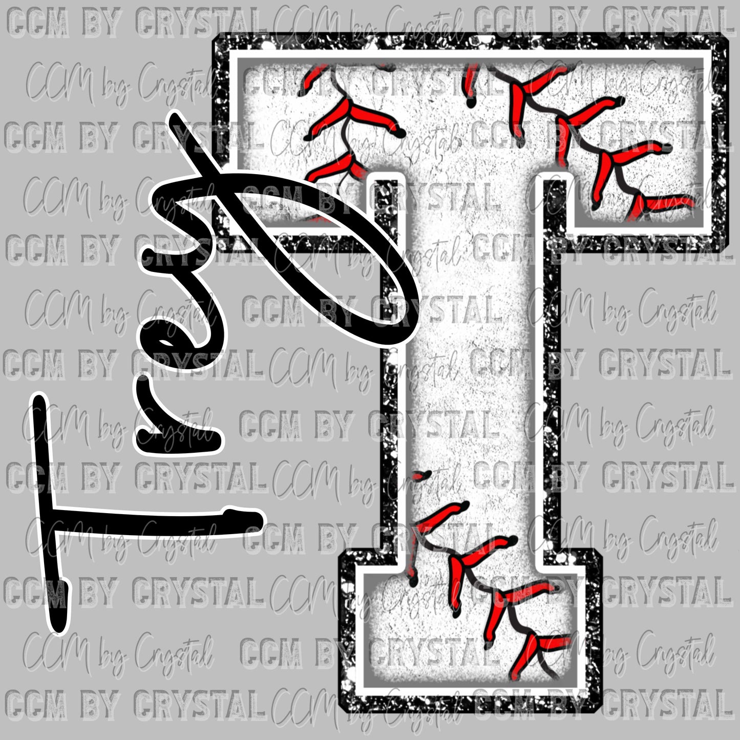 Personalized Pick your Name and Letter Baseball Chenille Ready to Press Transfer