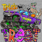 Trick or Treat Monster Truck Halloween Fall Ready to Press Transfer DTF Transfer Sublimation Transfer