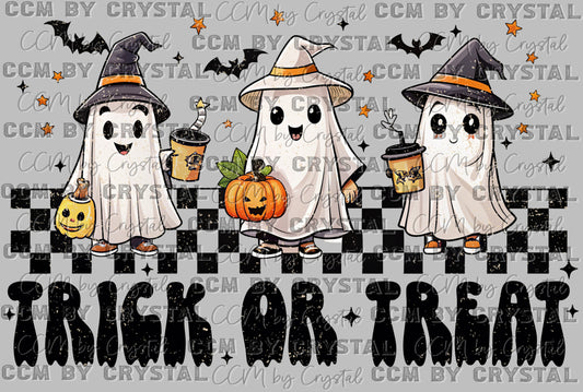 Ghosts Halloween Trick or Treat Ready to Press Transfer DTF Transfer Sublimation Transfer