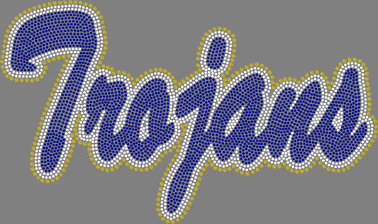 Trojans Approximately 11" wide Spangle Transfer 3 colors