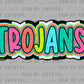 Trojans Colorful Mascot Ready to Press Transfer DTF Transfer Sublimation Transfer