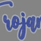 Trojans 2-Color Approximately 11" wide Spangle Transfer